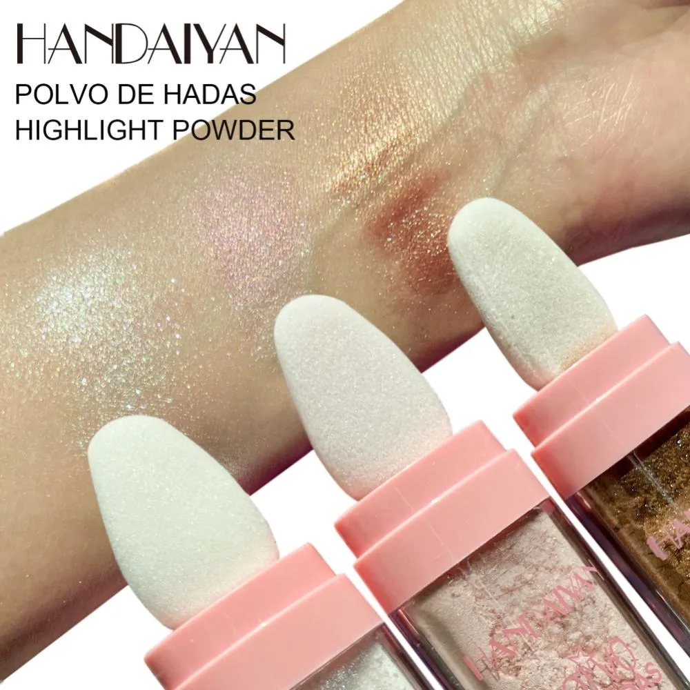 3 Colors Highlighter Powder Polvo De Hadas Glitter Powder Shimmer Contour Blush Powder Makeup For Face Body Highlight Make Up