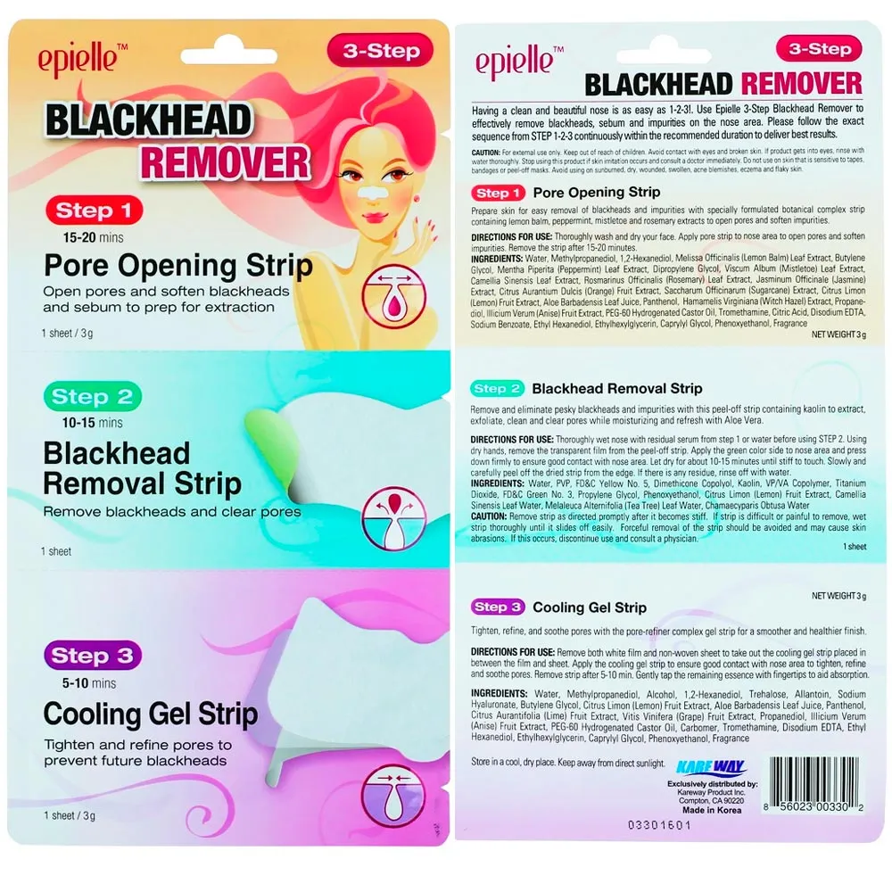 3 Pack Nose Strips Pore Cleansing Blackhead Remover Peel Off Mask Nose Sticker