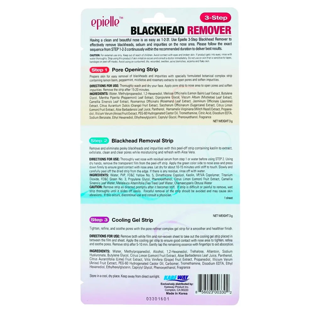3 Pack Nose Strips Pore Cleansing Blackhead Remover Peel Off Mask Nose Sticker