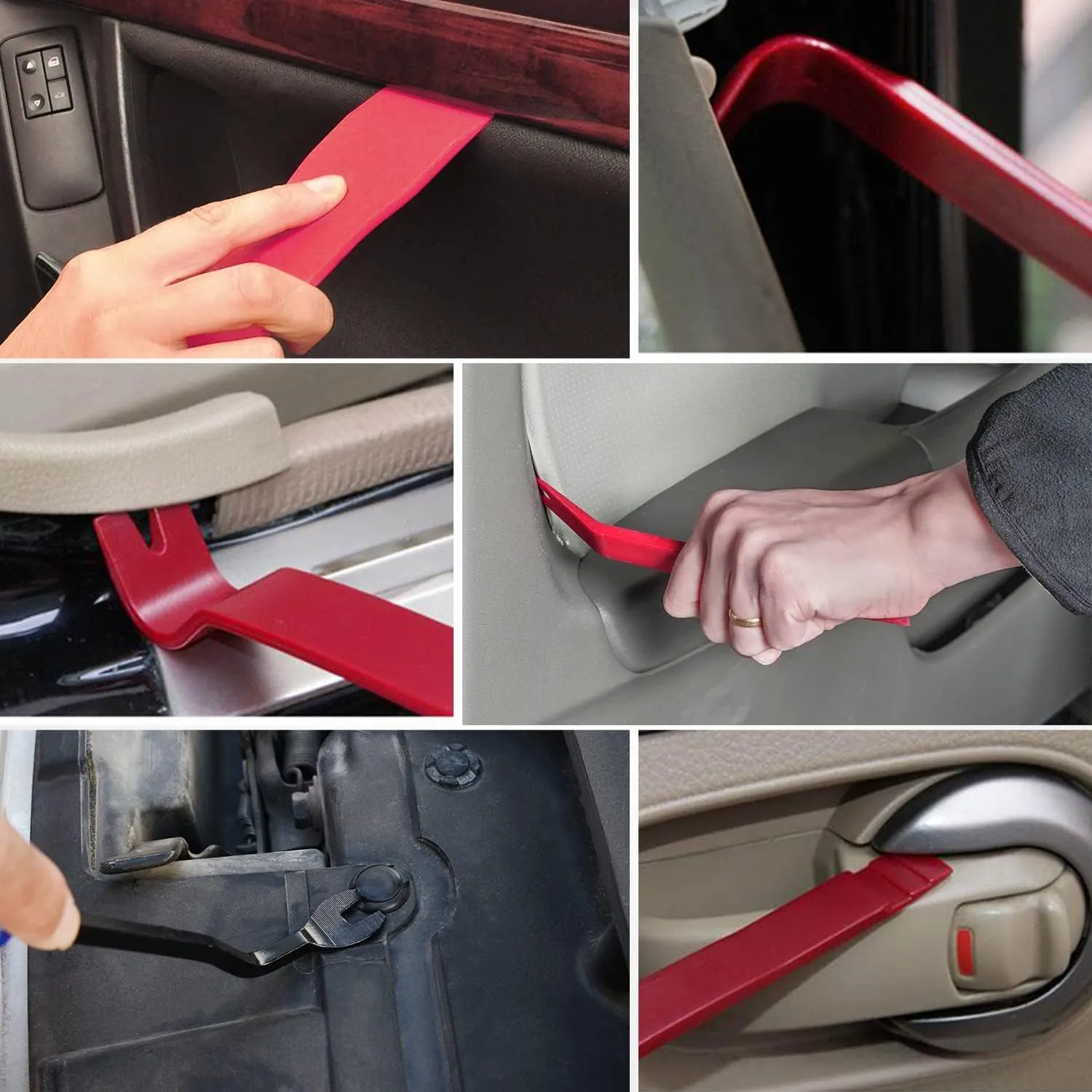 8 Pcs Auto Trim Removal Tool Set Red