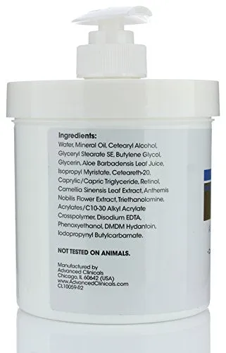Advanced Clinicals Retinol Cream. Spa Size for Salon Professionals. Moisturizing Formula Penetrates Skin to Erase the Appearance of Fine Lines & Wrinkles. Fragrance Free. (16 Ounce (Pack of 1))
