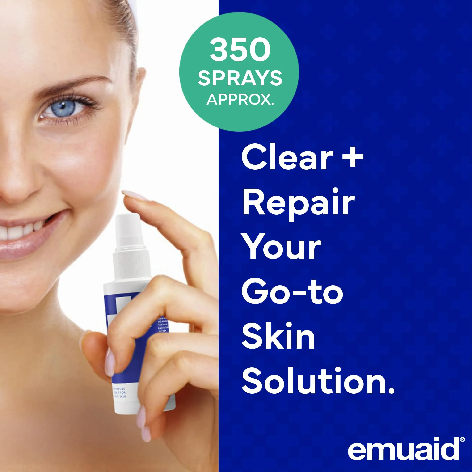 emuaid Clear   Repair Hypochlorous Acid Skin Spray | Hydrating, Cleansing, Face & Skin Mist Protection | Multi-Use Skin Care for Sensitive Skin, Hypochlorous Acid Spray for Face, Travel Size | 1 Pack