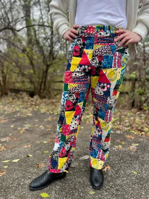 Men's Yellow Red Velveteen Print Pants, Lilly Pulitzer