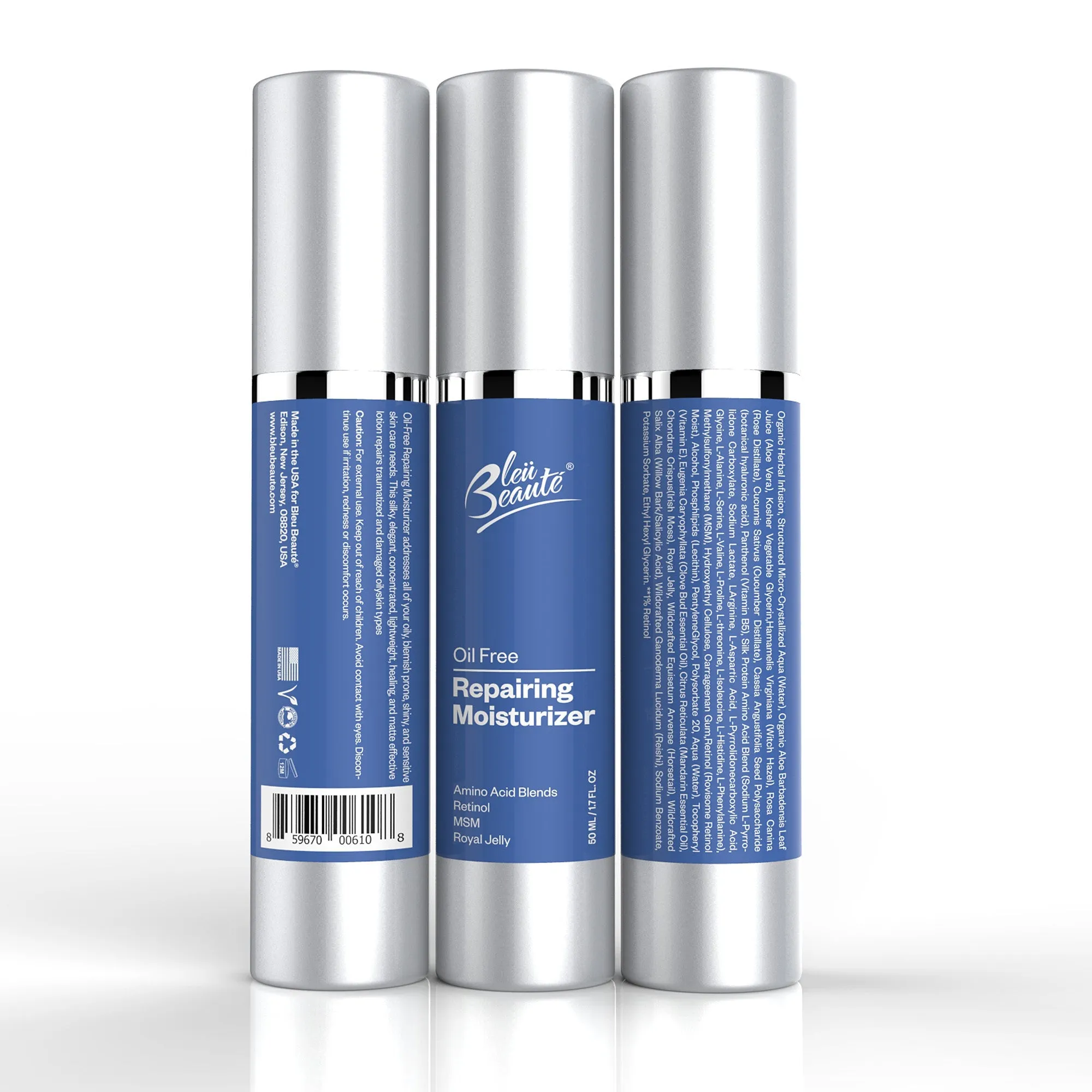 Oil Free Repairing Moisturizer- High potency facial anti-acne cream for oily skin reduces dark spots