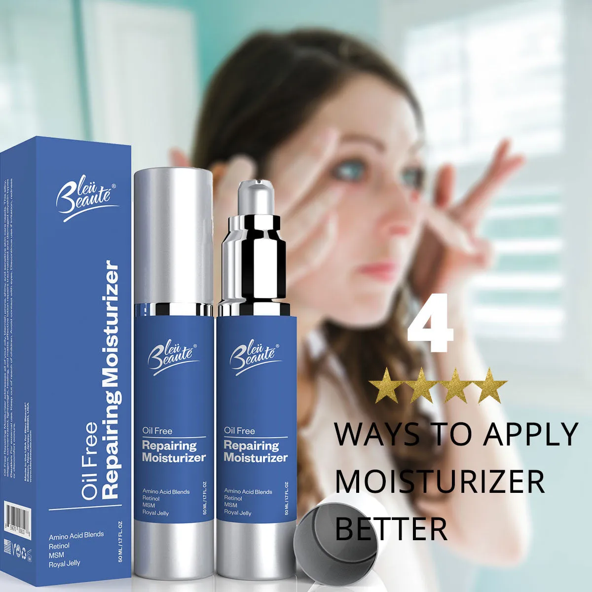 Oil Free Repairing Moisturizer- High potency facial anti-acne cream for oily skin reduces dark spots
