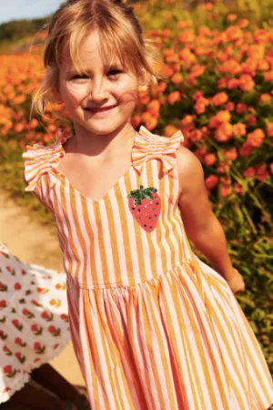 Orange Pink Stripe Dress