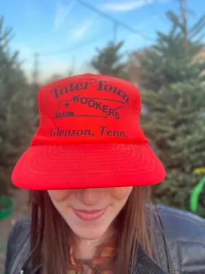 Orange Vintage Trucker Hat: Tater Town