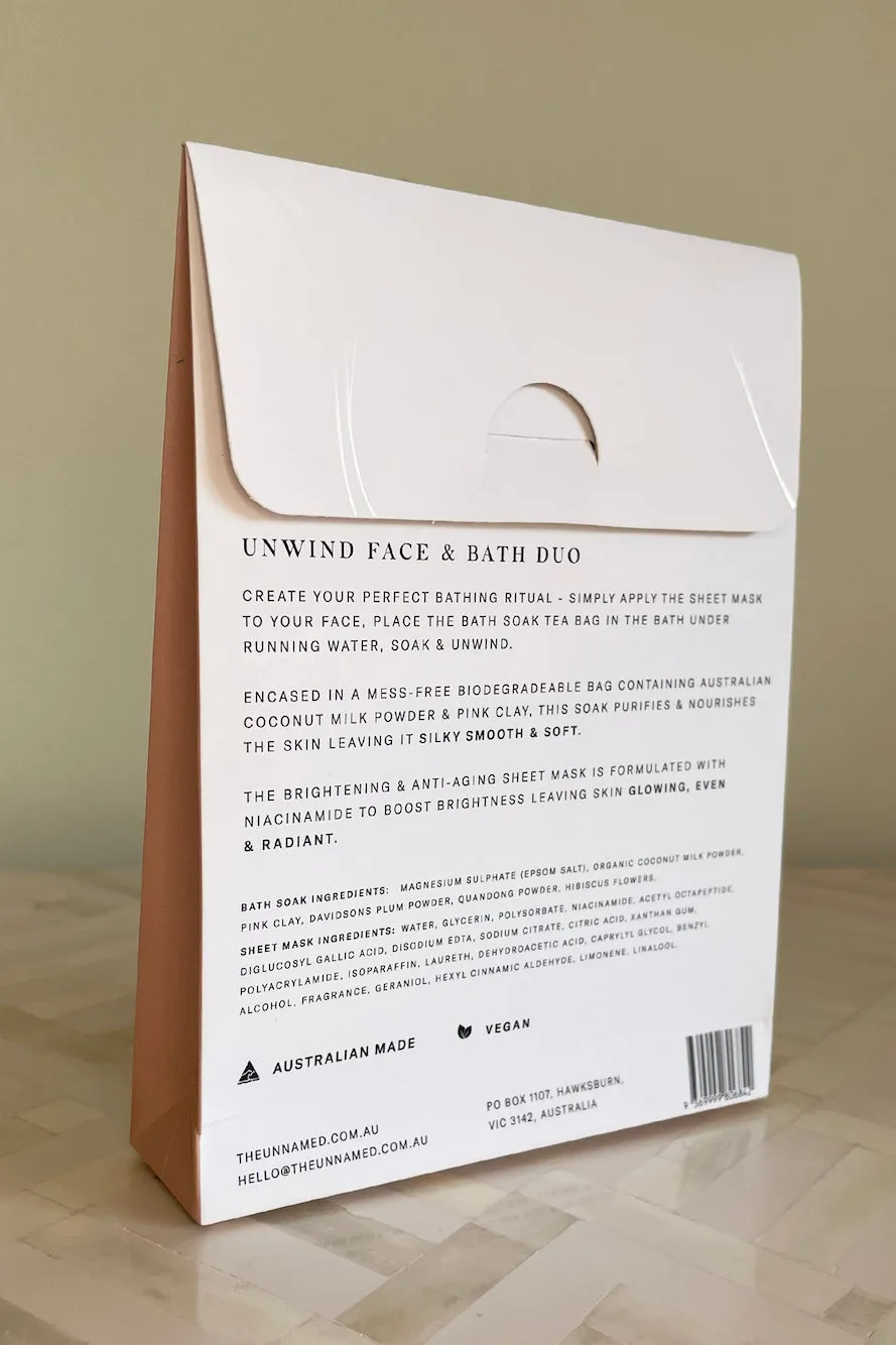 THE UNNAMED Unwind Face & Bath Duo