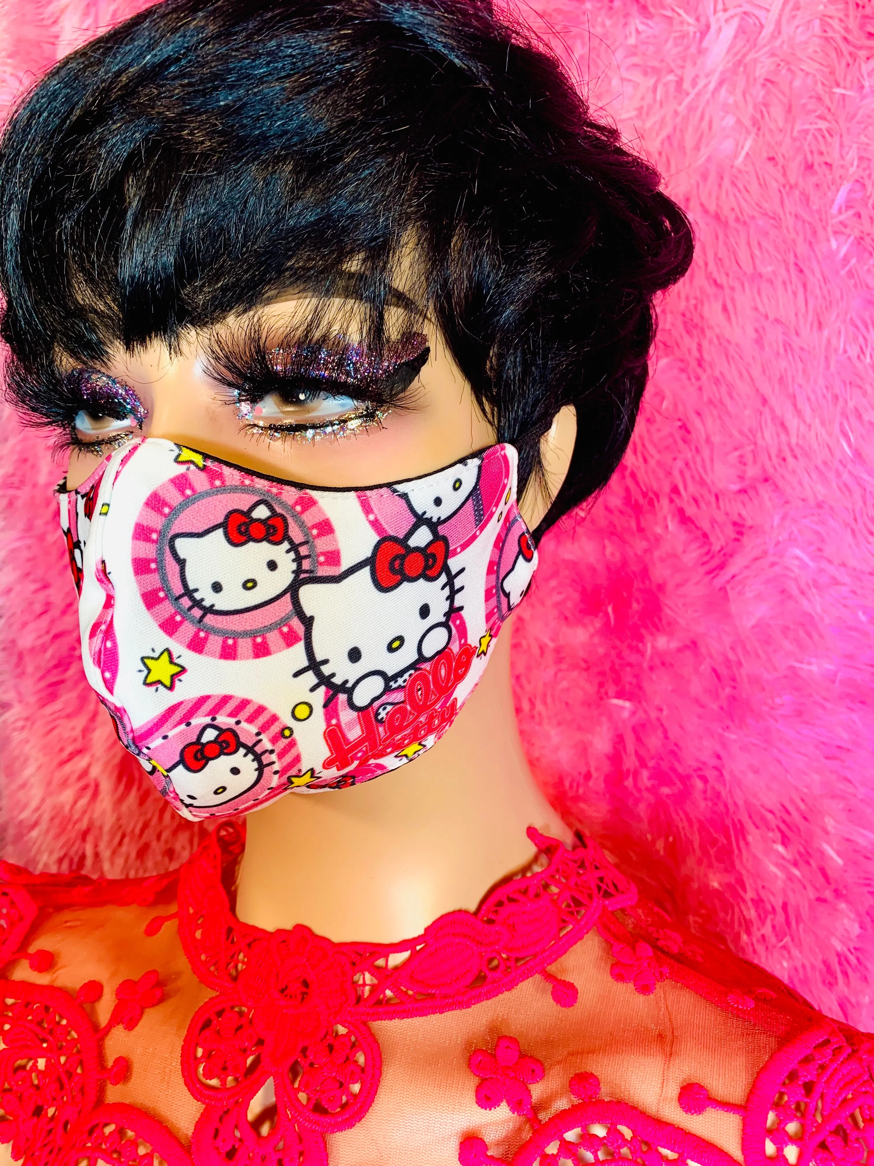 White Hello Kitty Face Mask