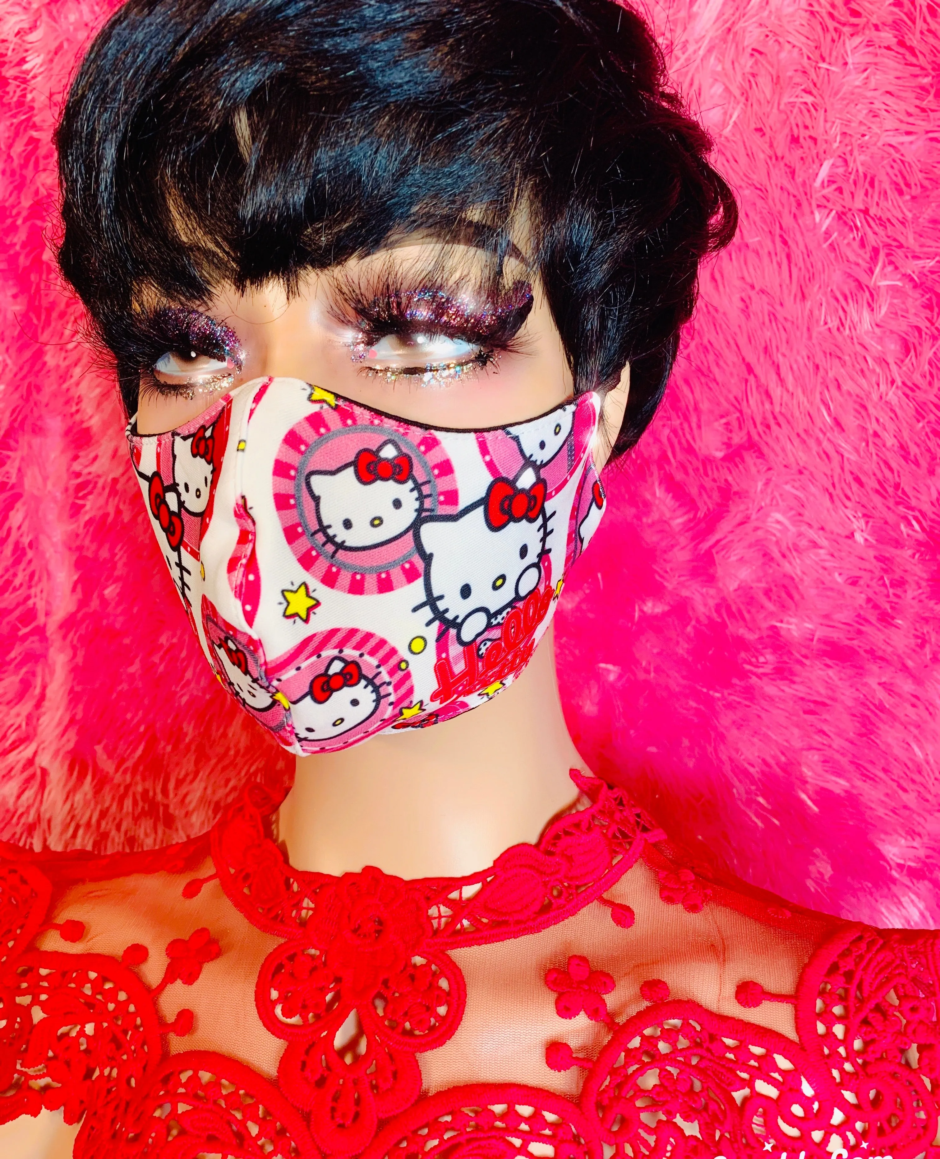 White Hello Kitty Face Mask