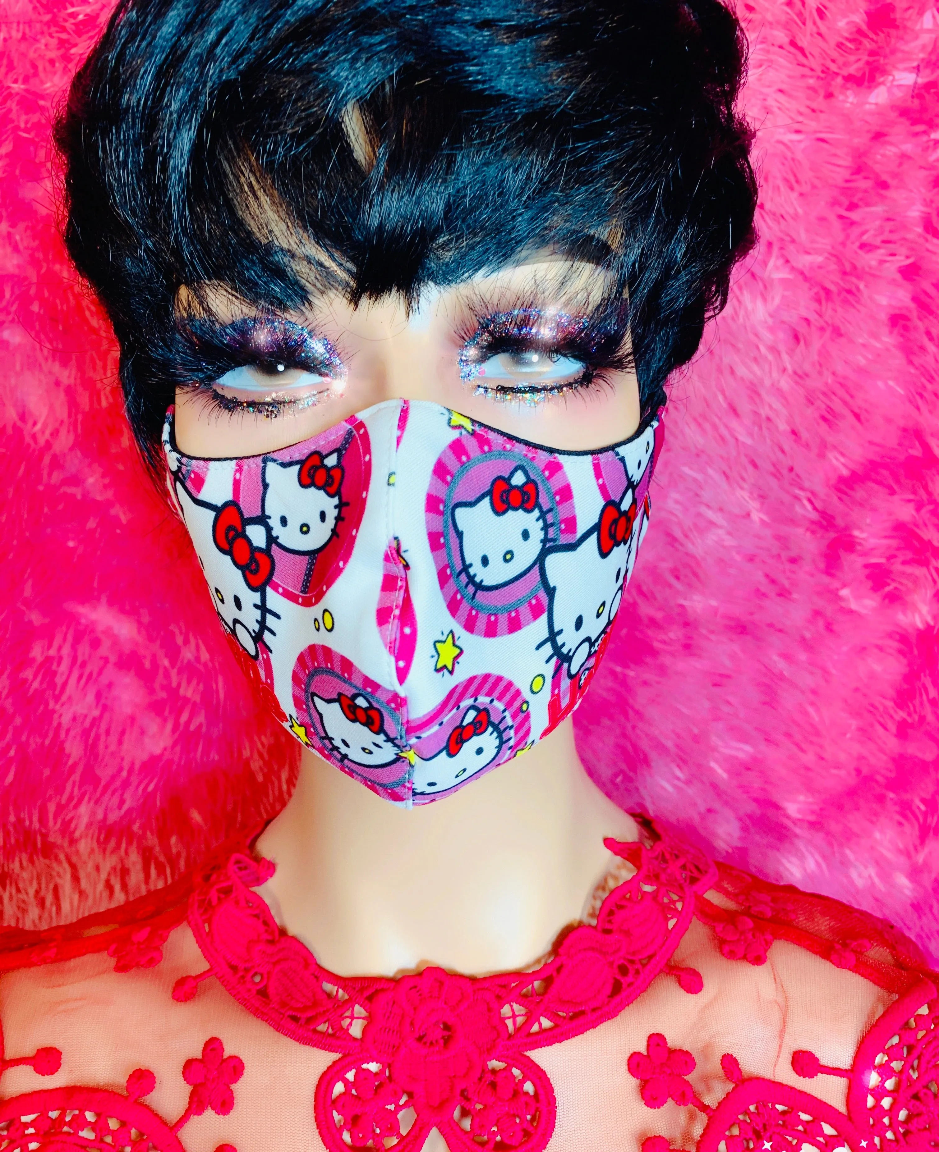 White Hello Kitty Face Mask