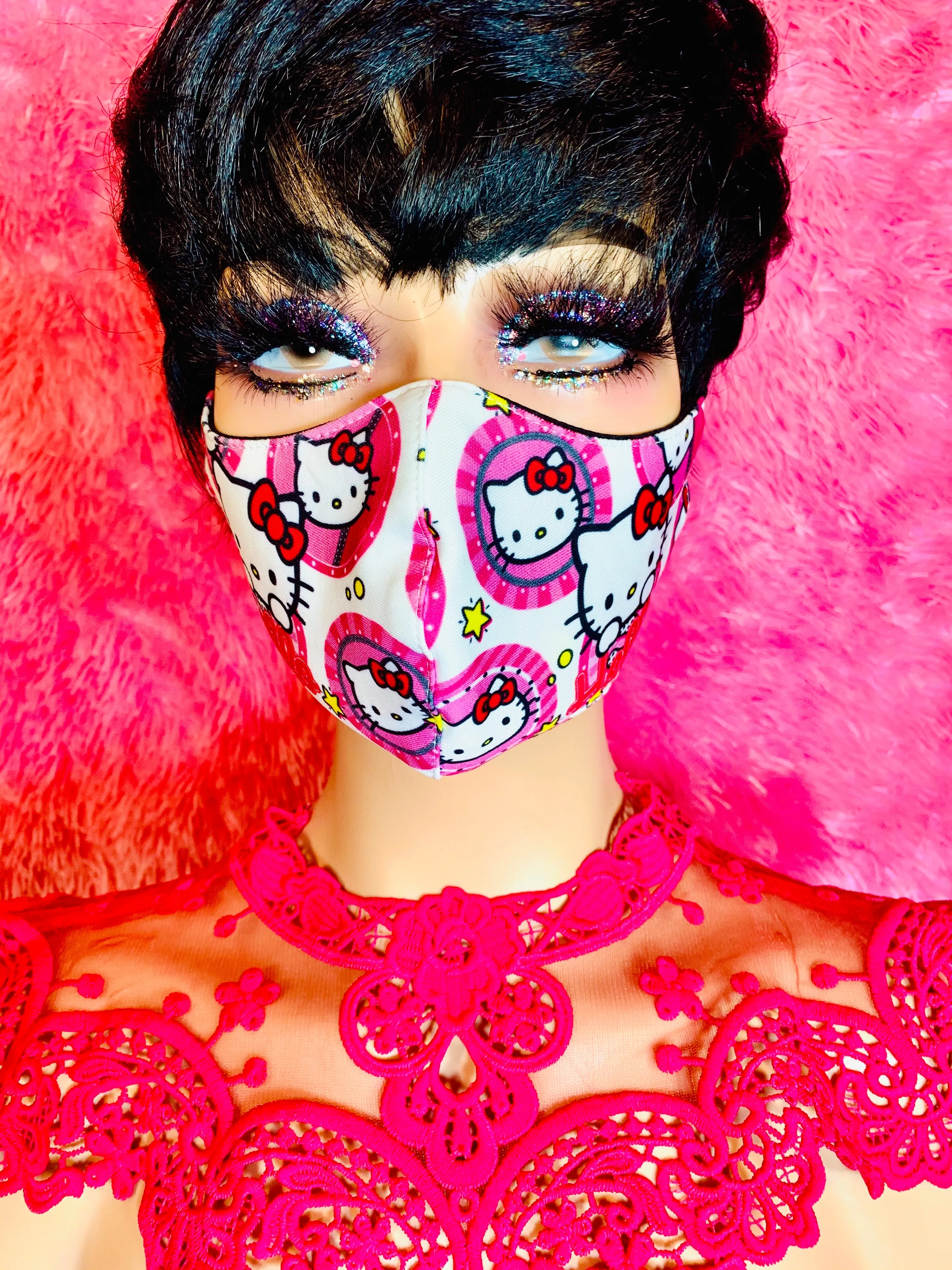 White Hello Kitty Face Mask