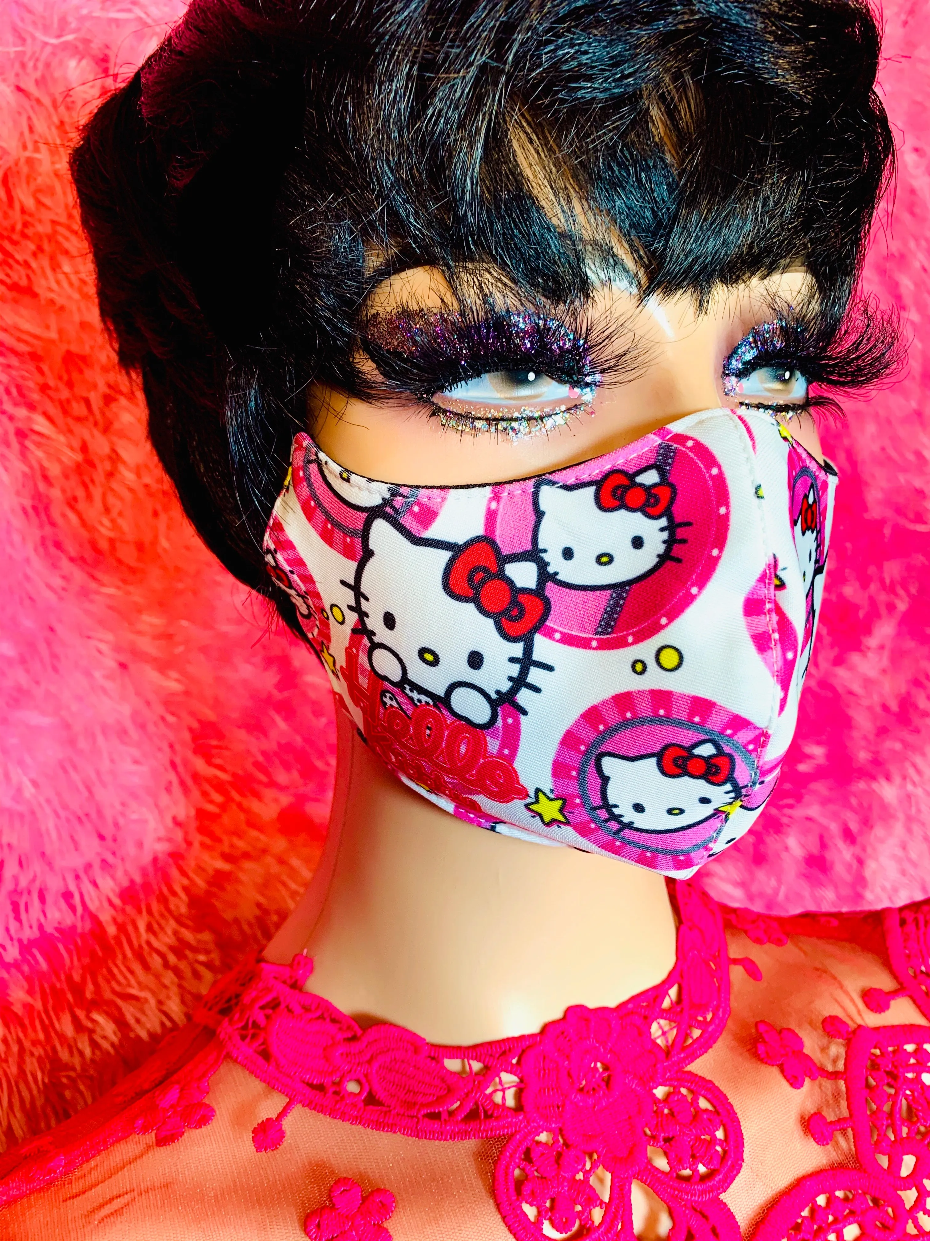 White Hello Kitty Face Mask