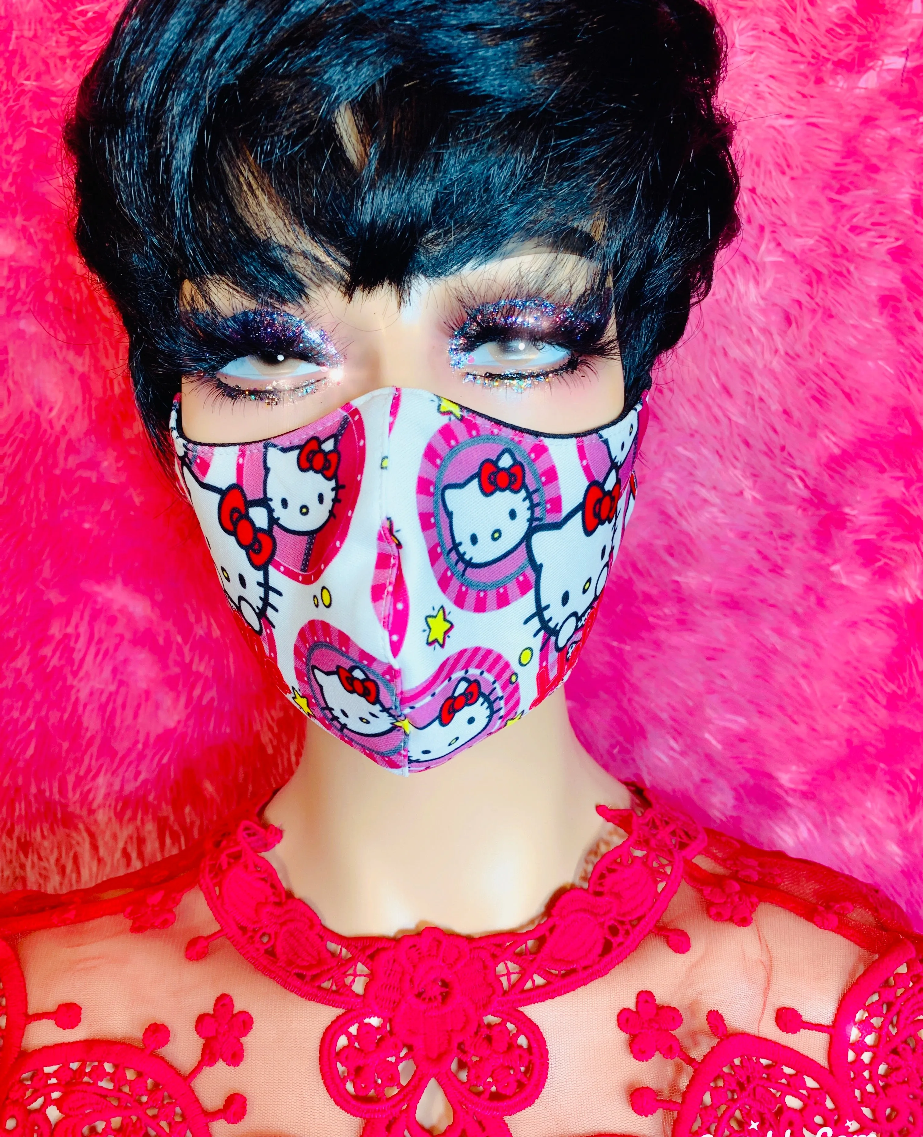 White Hello Kitty Face Mask
